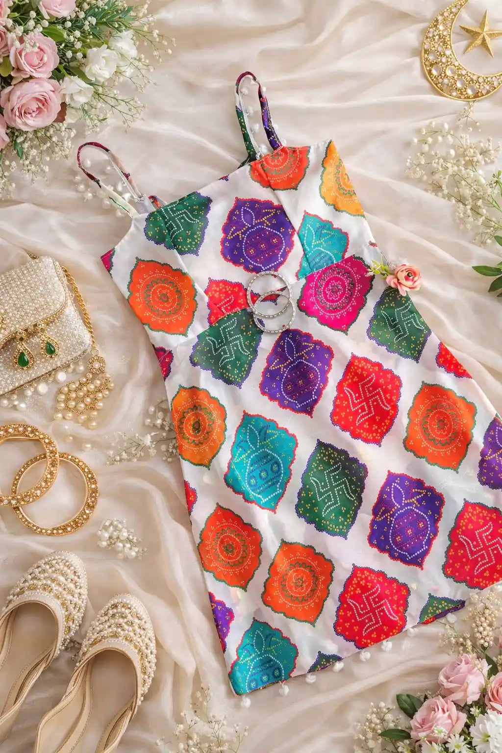 Vibrant Bandhani Back Tie Top