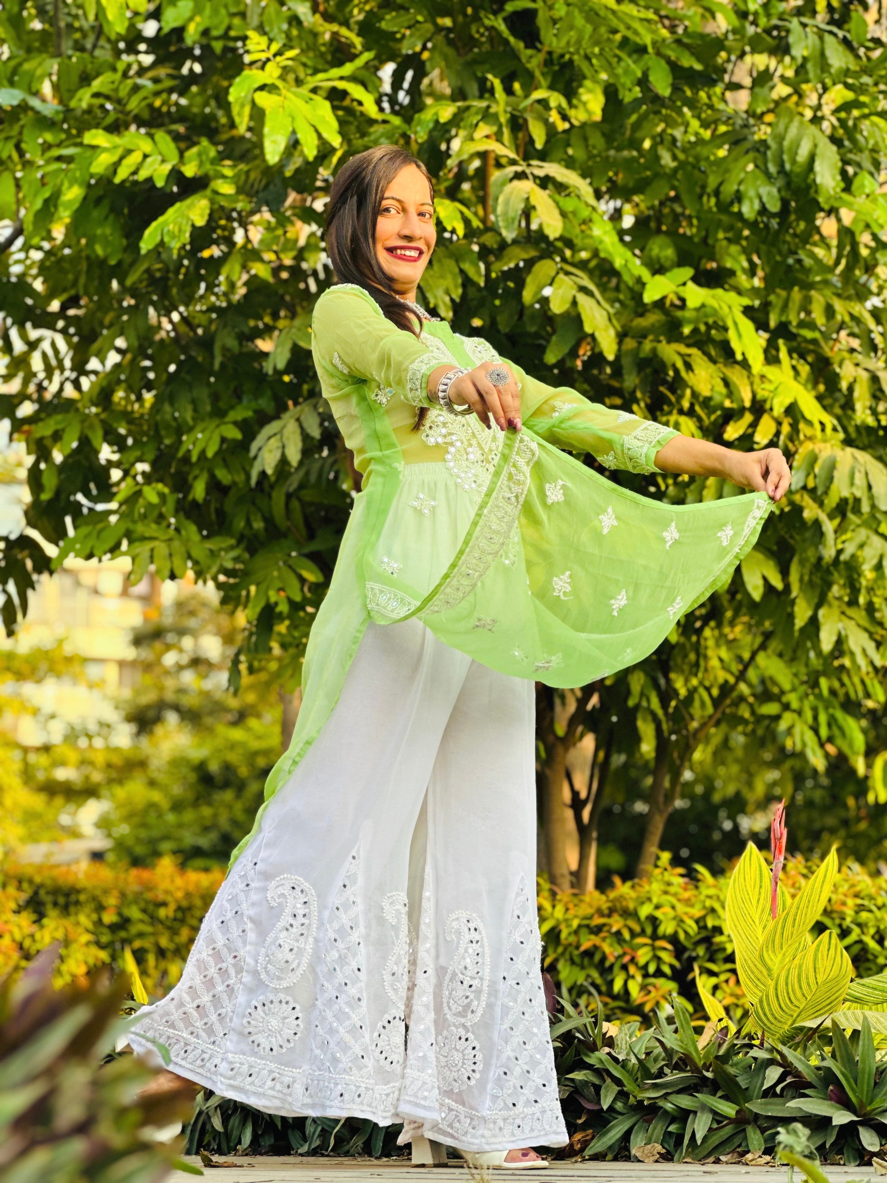 Blush Green Rooh Chikan Kurta