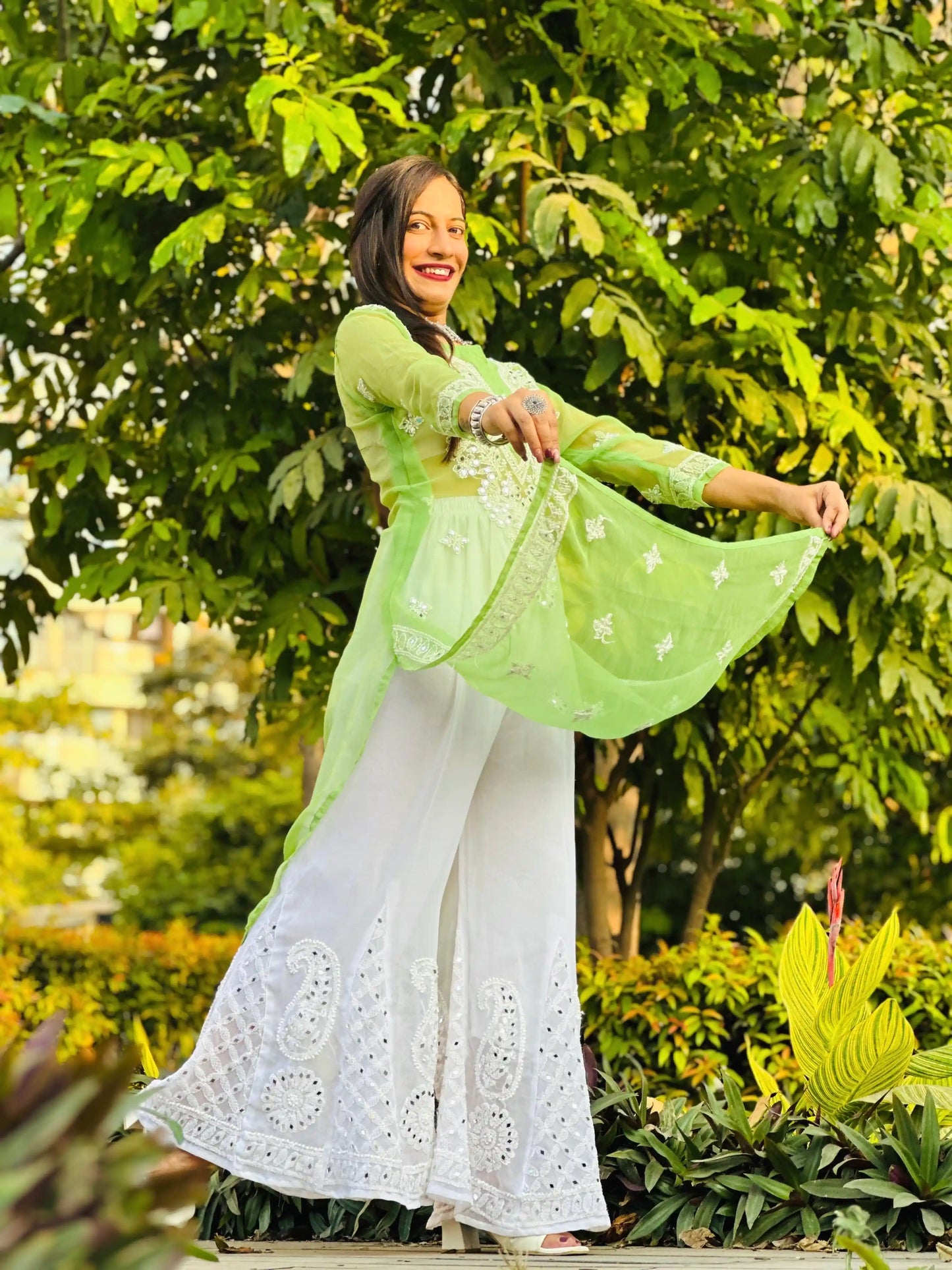 Blush Green Rooh Chikan Kurta