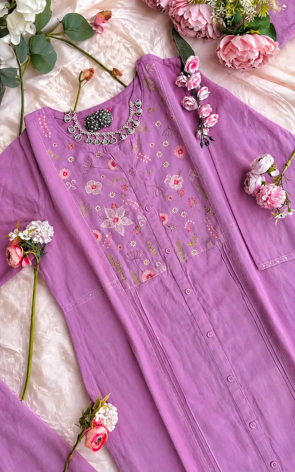 Lilac Embroidered Meher Suit Set
