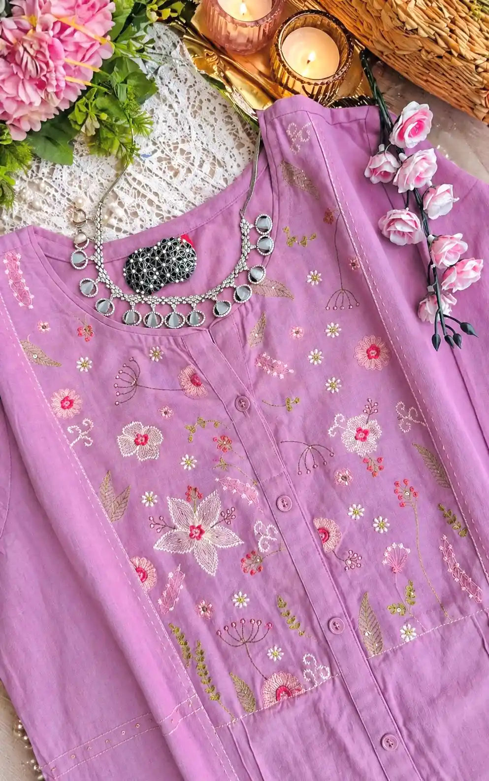 Lilac Embroidered Meher Suit Set