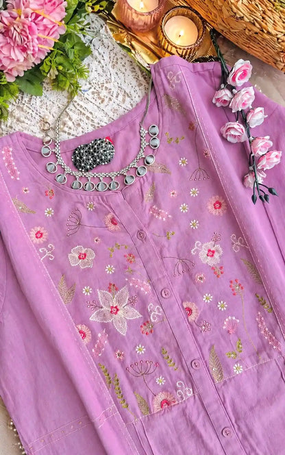 Lilac Embroidered Meher Suit Set