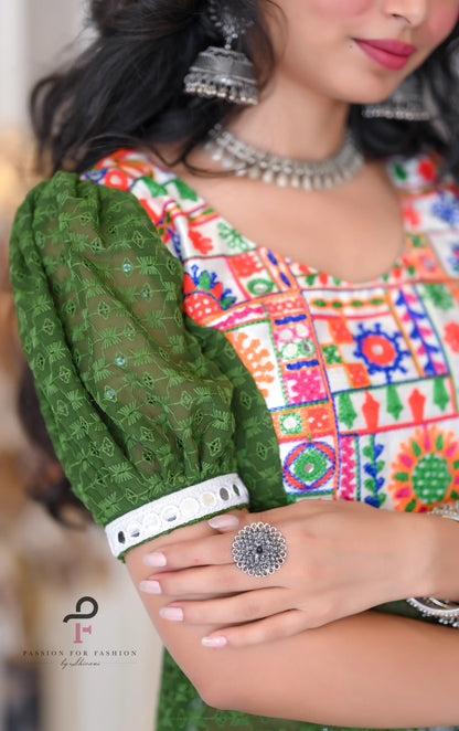 Verdant Green Embroidered Gulnaz Kurta