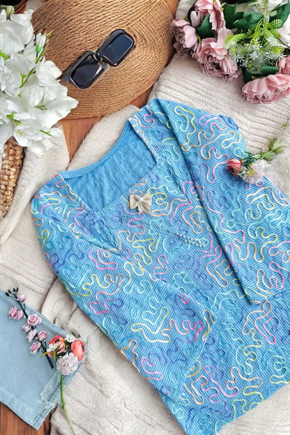 Blueberry Swirl Peplum Top