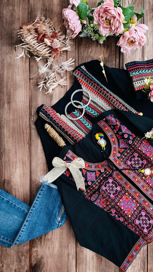 Multi Jaipuri Embroidered Jacket