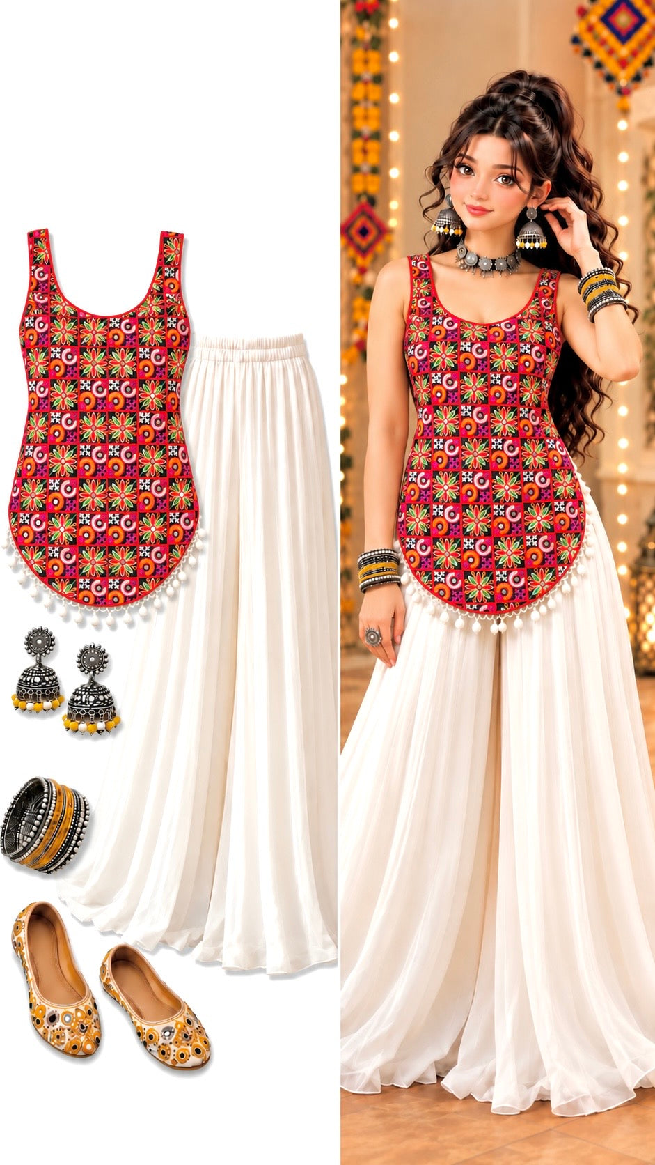 Gamti Gulnaz Multi Embroidered Top