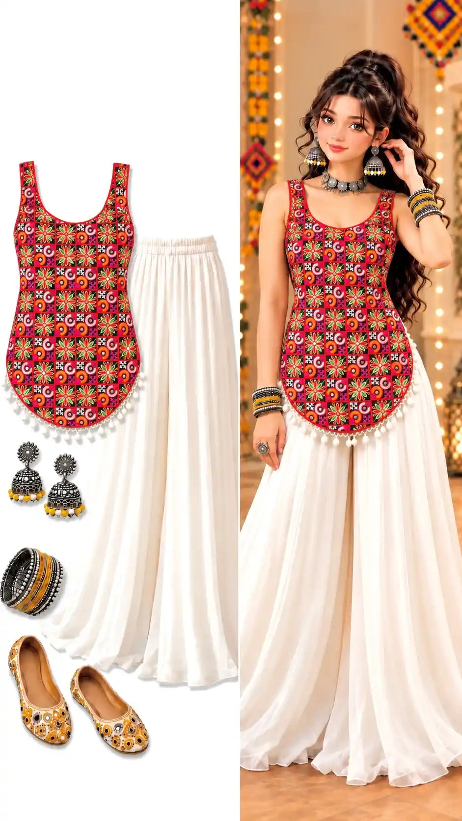 Gamti Gulnaz Multi Embroidered Top