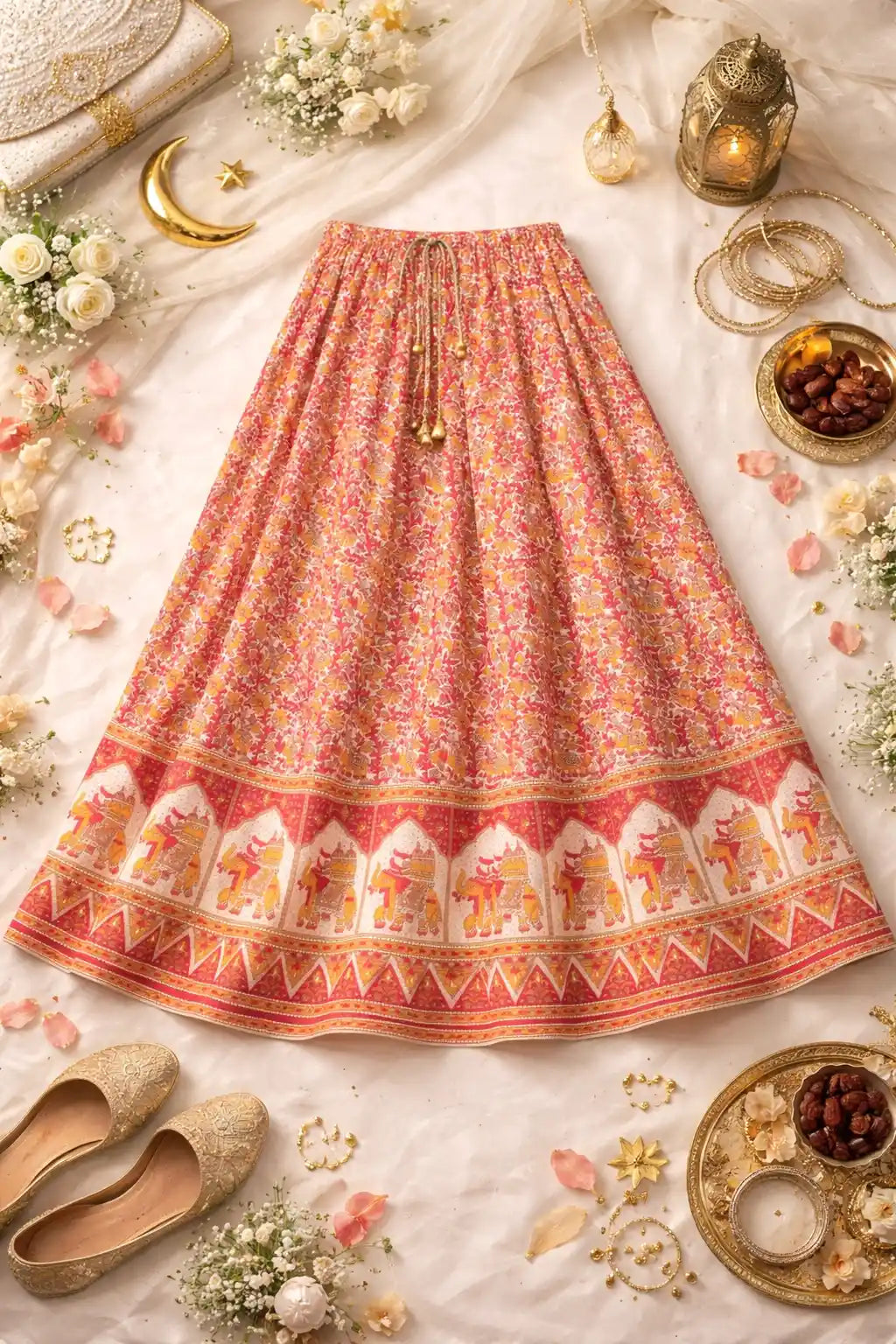 Mustard Elephant Jaipuri Twirl Skirt