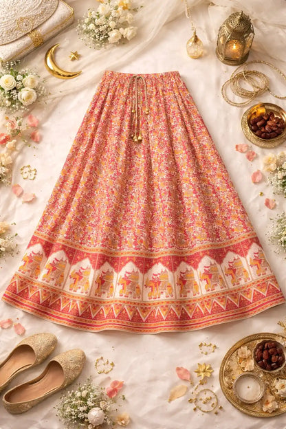 Mustard Elephant Jaipuri Twirl Skirt