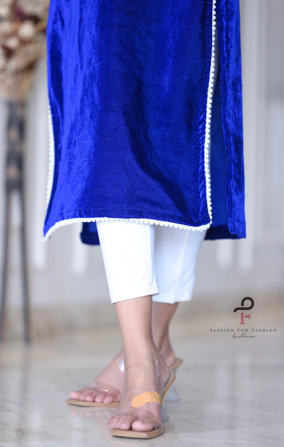 Asure Blue Velvet Gulnaz Kurta