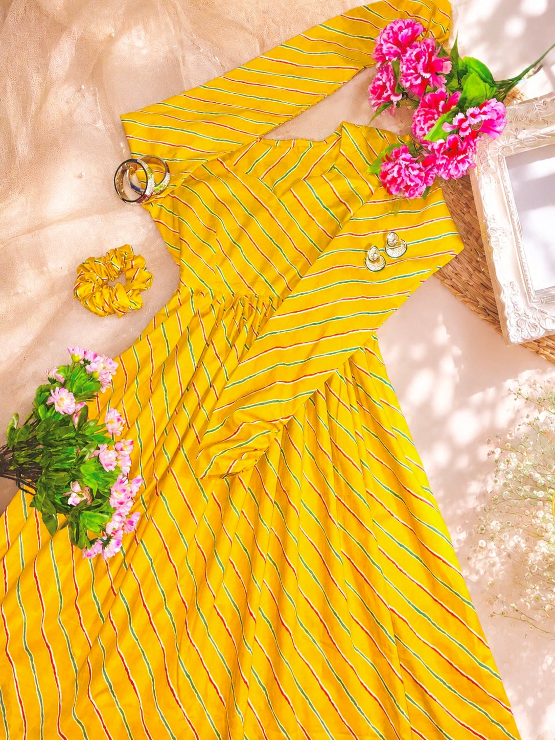 Mulmul Lehriya Jaipuri Twirl Kurta
