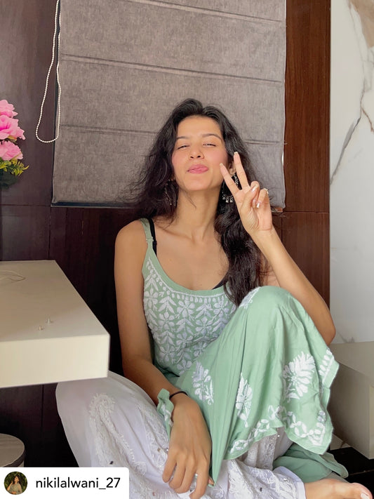 Blush Green Aliya Noor Slit Kurta