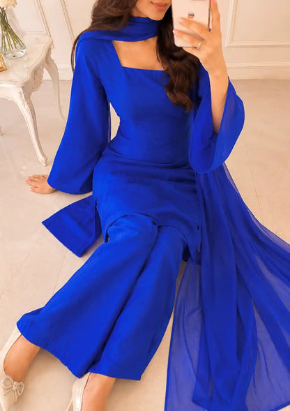 Royal Blue Solid Gulnaz Suit Set