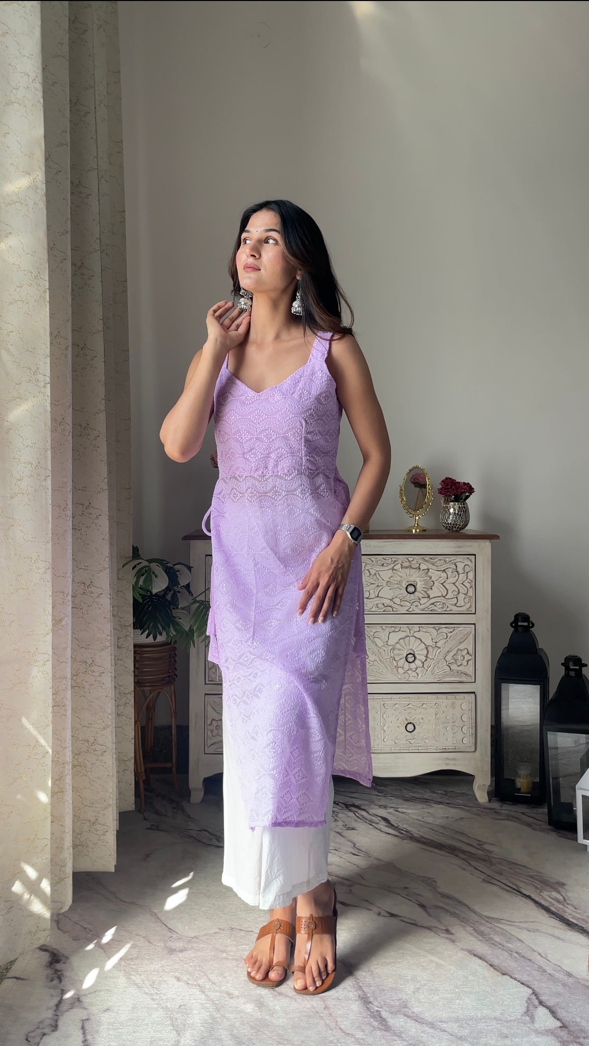 Swati's Blush Lilac Gulnaz Kurta