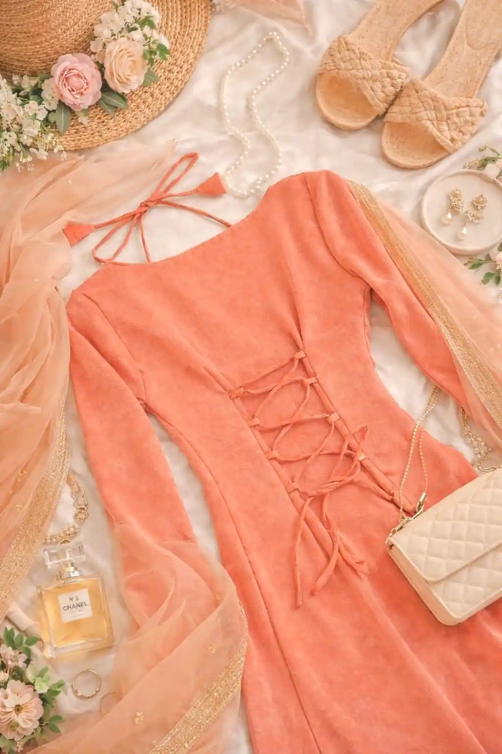 Gulnaz Peach Bloom Kareena Set