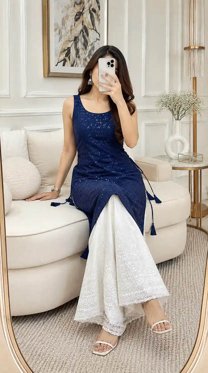Surabhi's Asure Blue Sequence Gulnaz Kurta
