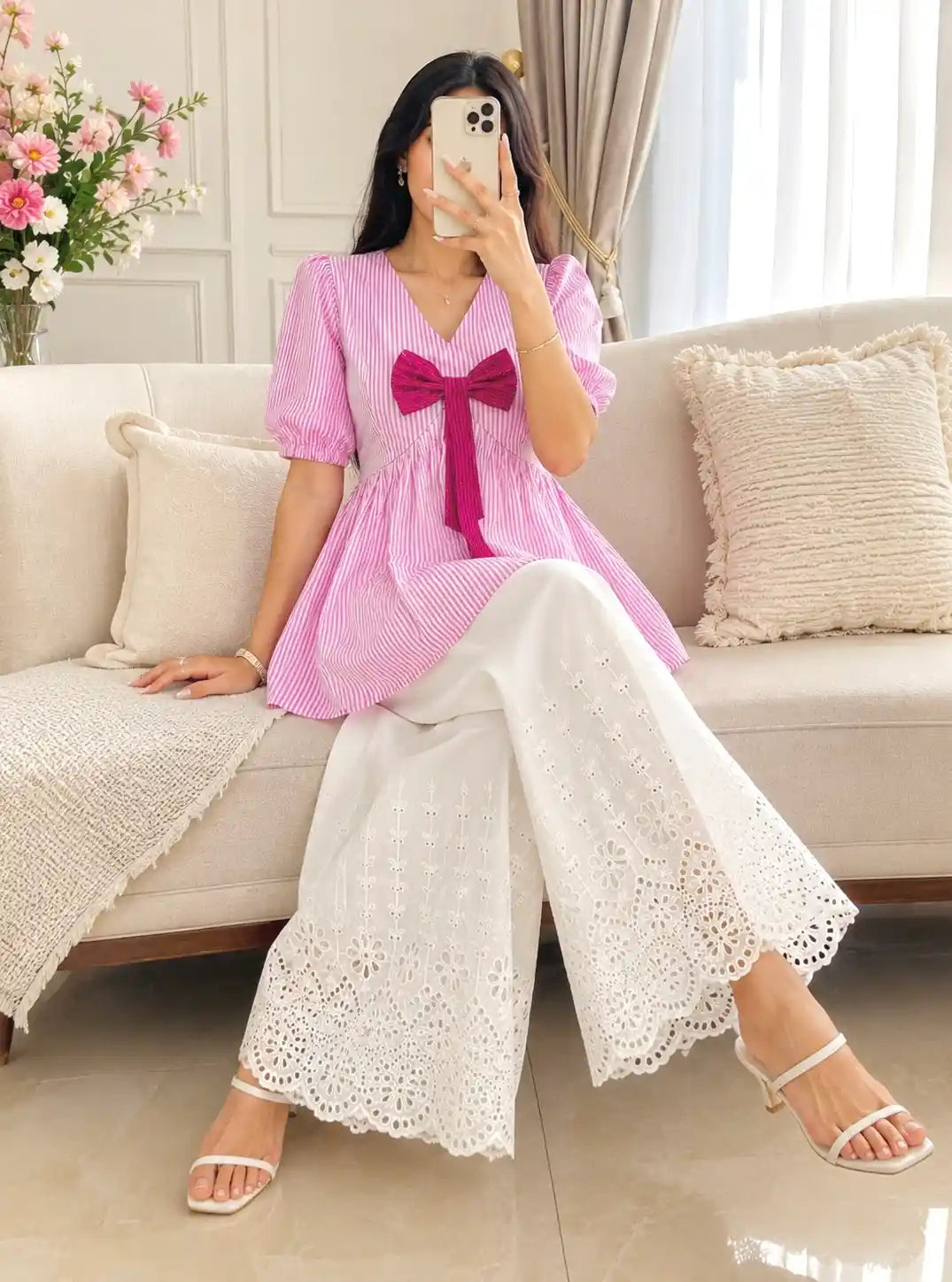 Lilac Charm Bow Top