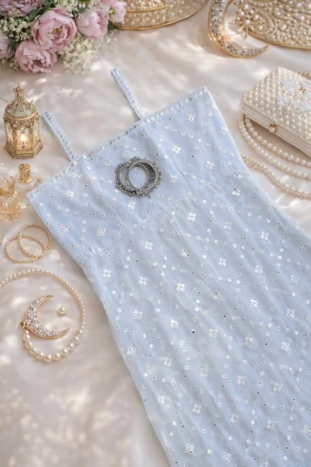 Shefali’s White Mirror Gulnaz Kurta