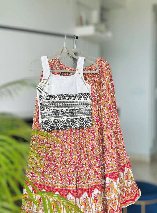 Mustard Elephant Jaipuri Twirl Skirt