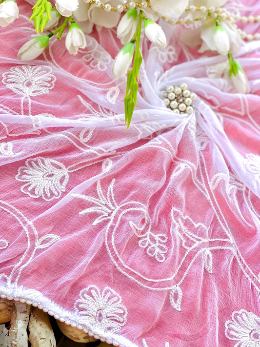 Naira Chiffon Chikankari Embroidered Dupatta