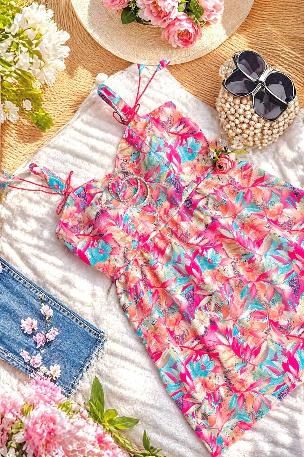 Tropical Bloom Peplum Top