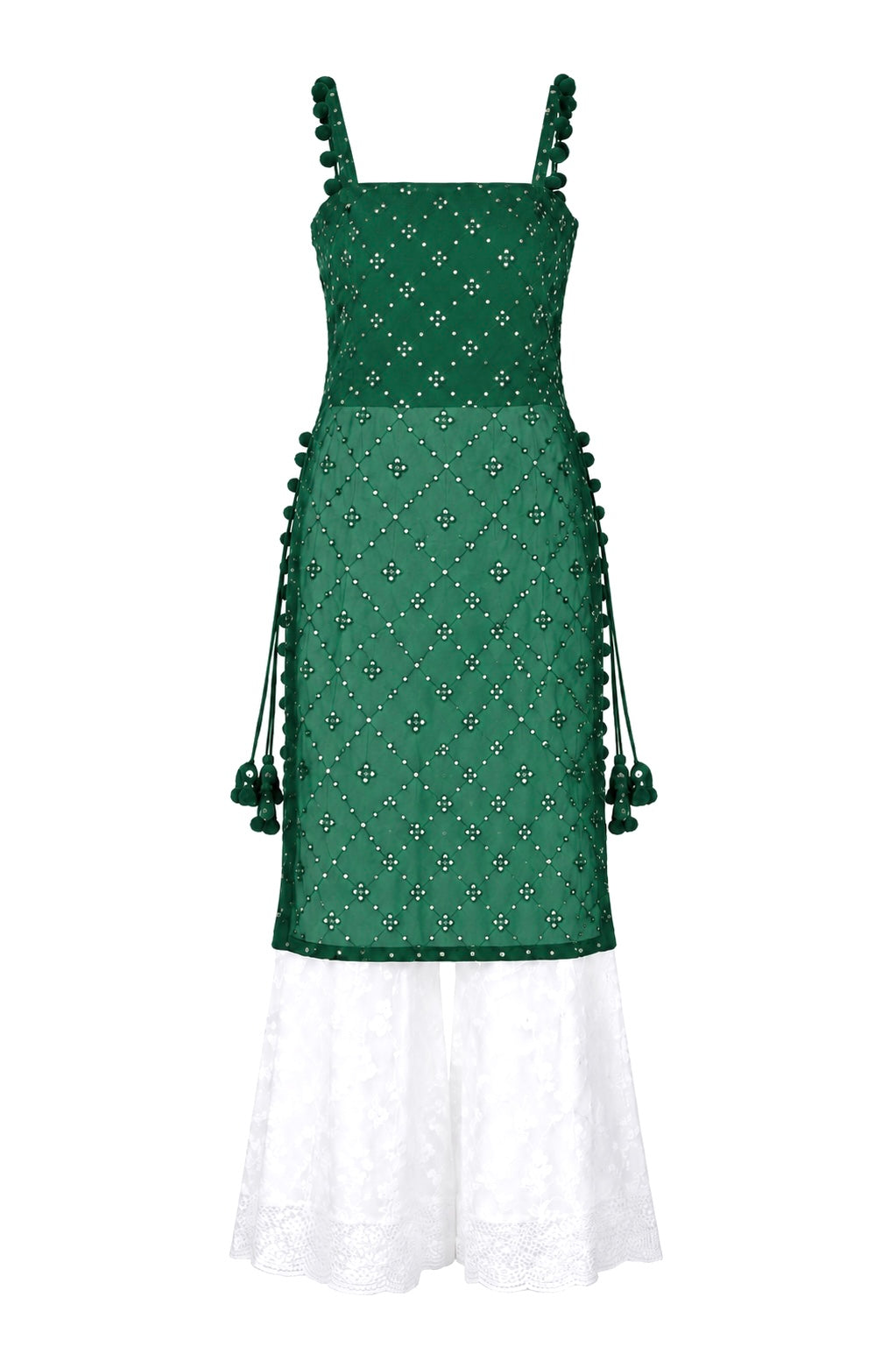 Shimmer Green Embroidered Gulnaz Kurta