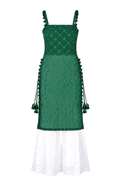 Shimmer Green Embroidered Gulnaz Kurta