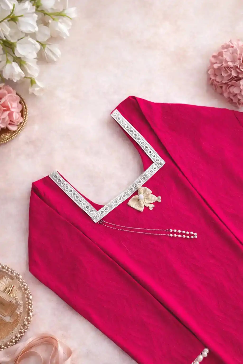 Fuchsia Glow Mirror Kurta
