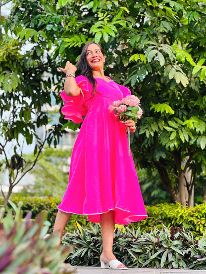 Neon Pink Twirl Dress