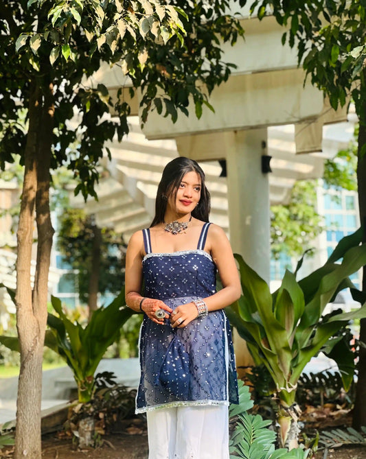 Blink Blue Embroidered Gulnaz Kurta