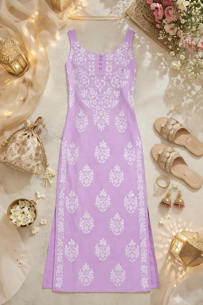 Pastel Lilac Aliya Slit Noor Kurta