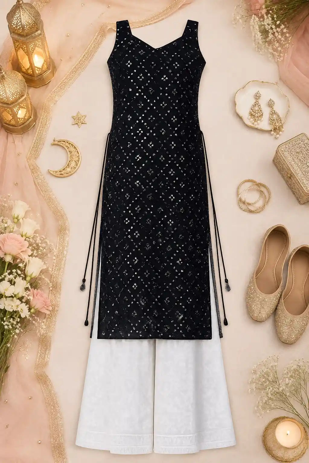 Swati's Twilight Black Gulnaz Kurta