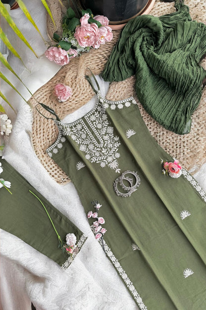 Emerald Bliss Embroidered Meher Suit