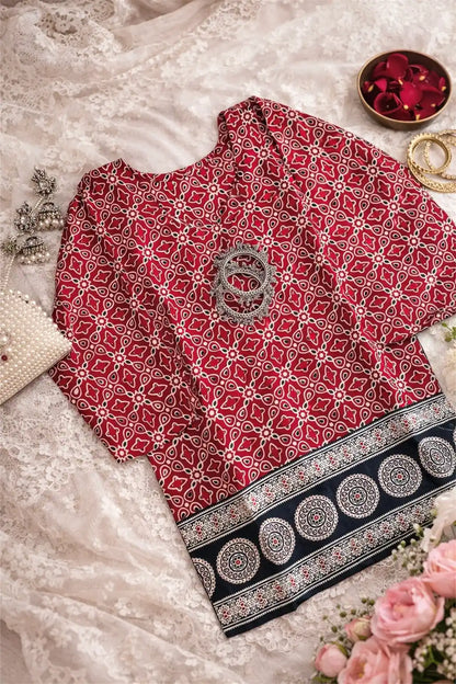 Maroon Kalamkari Short Kurta
