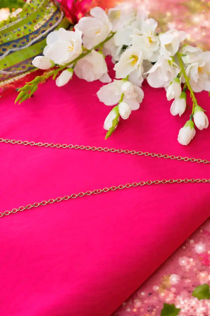 Embossed Pink MulMul Fabric Cut