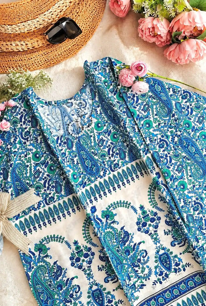 Jaipuri Blue Kairi Short Kurta