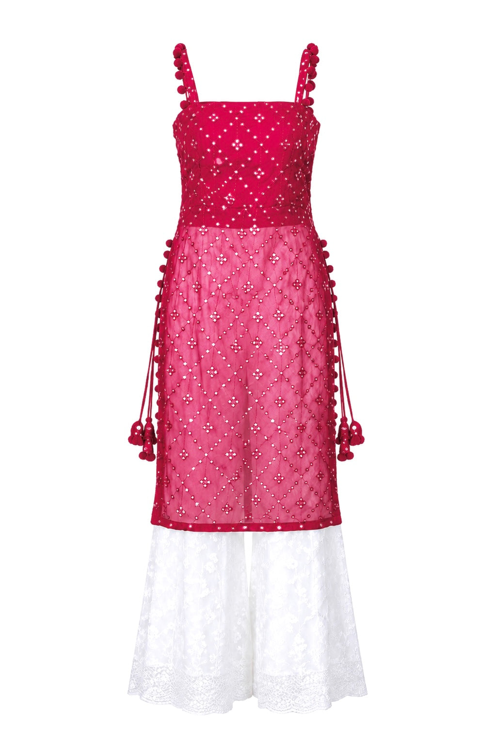 Glimmer Maroon Embroidered Gulnaz Kurta