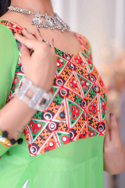 Blush Green Gulnaz Embroidered Kurta