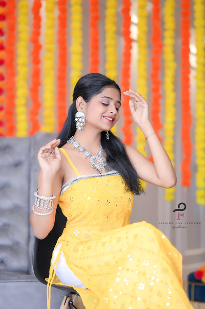 Charm Yellow Mirror Gulnaz Kurta