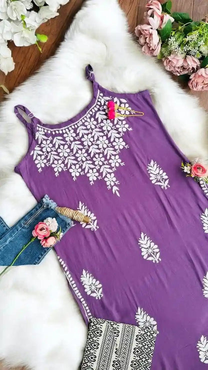 Shimmer Purple Noor Aliya Slit Kurta - Passion for Fashion by Shivani