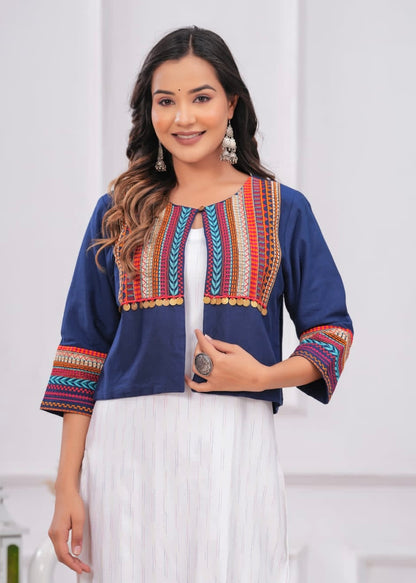 Blue Jaipuri Embroidered Jacket
