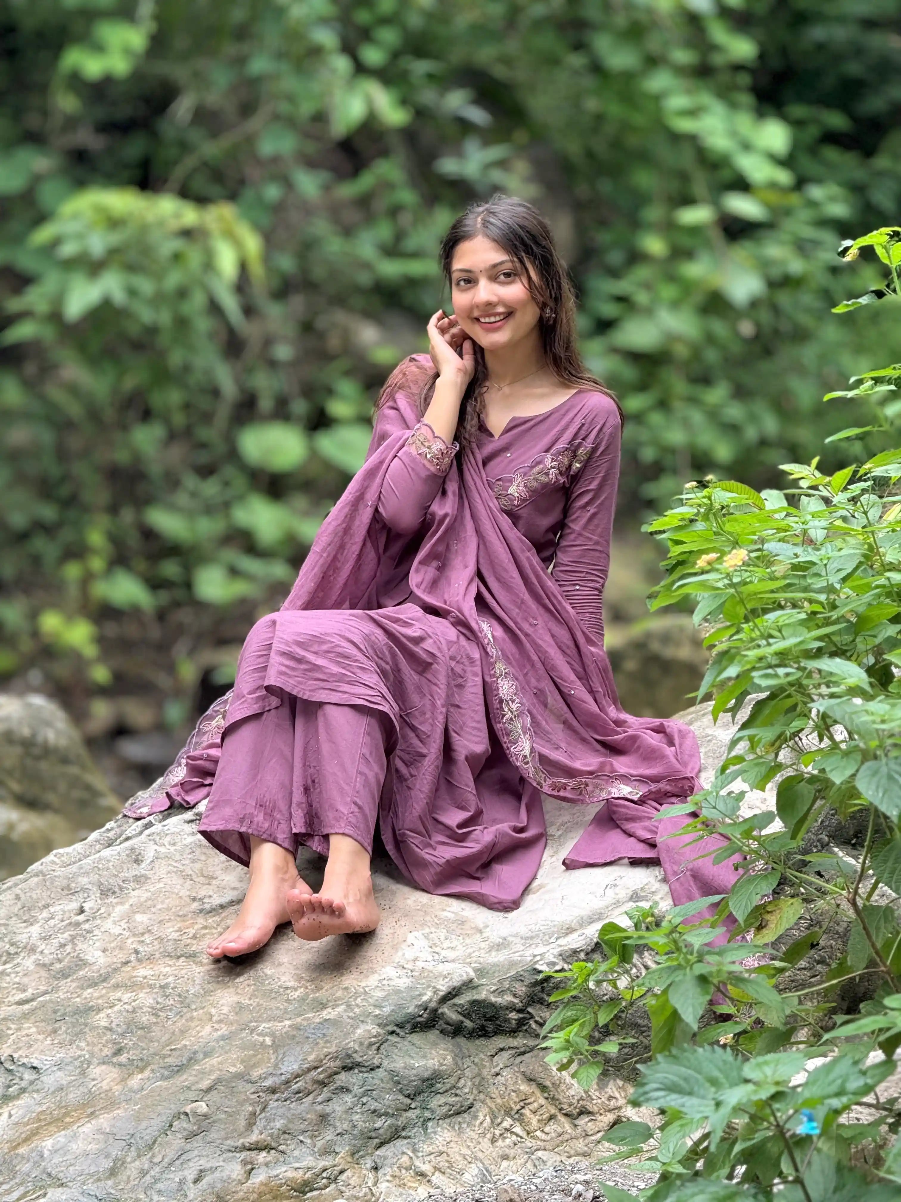 Gulbahaar Mauve Meher Suit Set