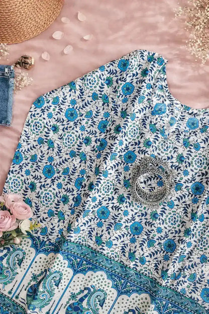 Blue Peacock Budget Short Kurta