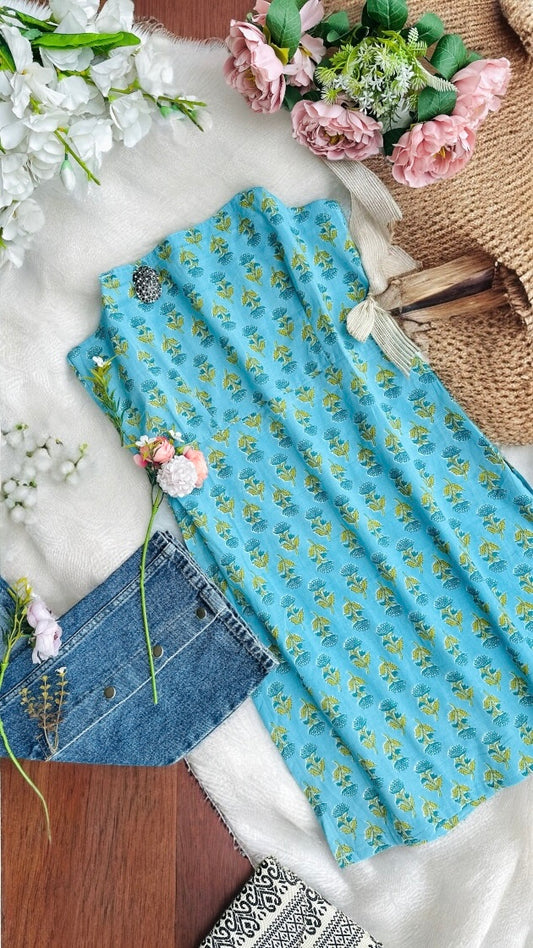 Blue Block Jaipuri Rangriti Budget Kurta