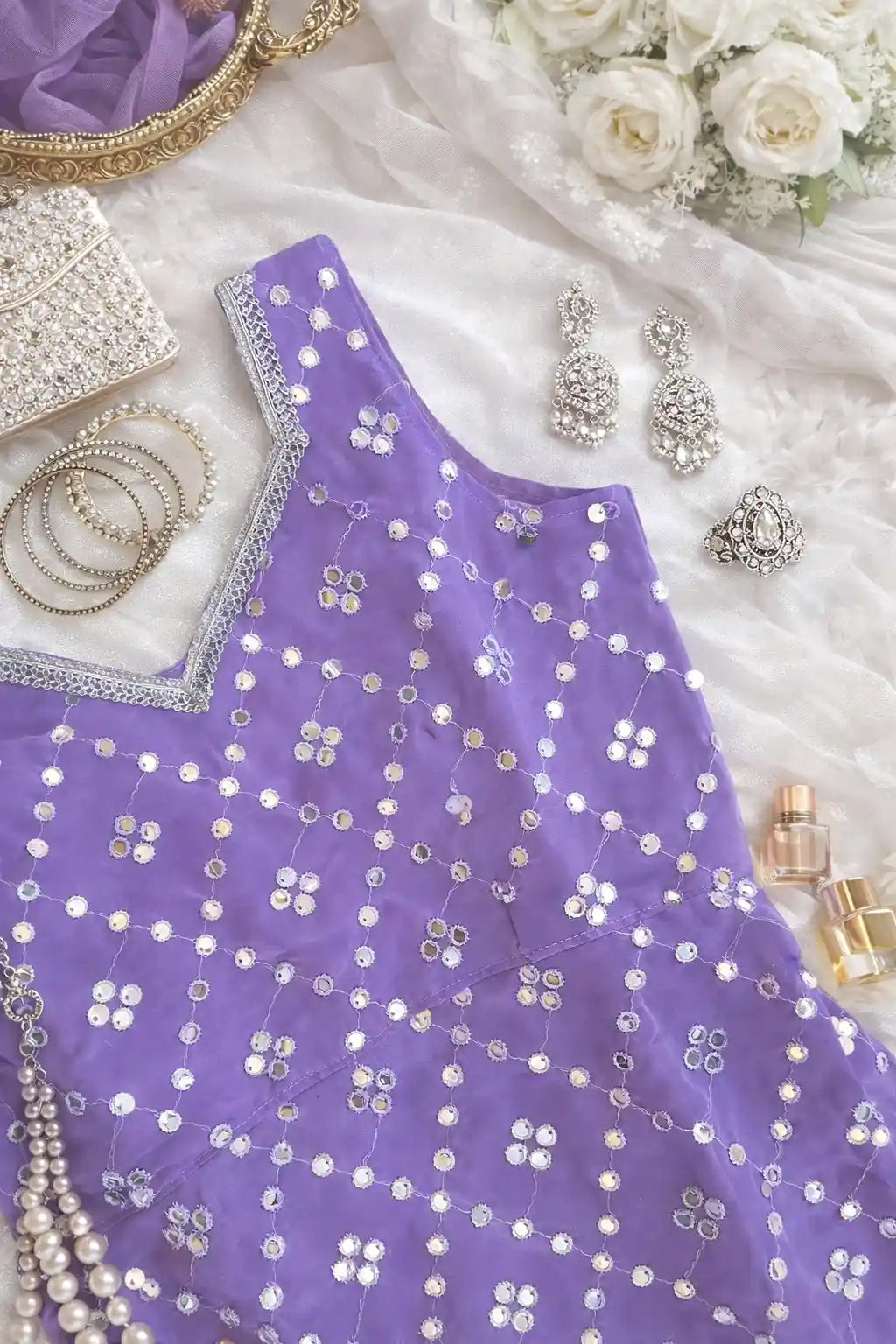 Soft Lilac Embroidered Gulnaz Kurta