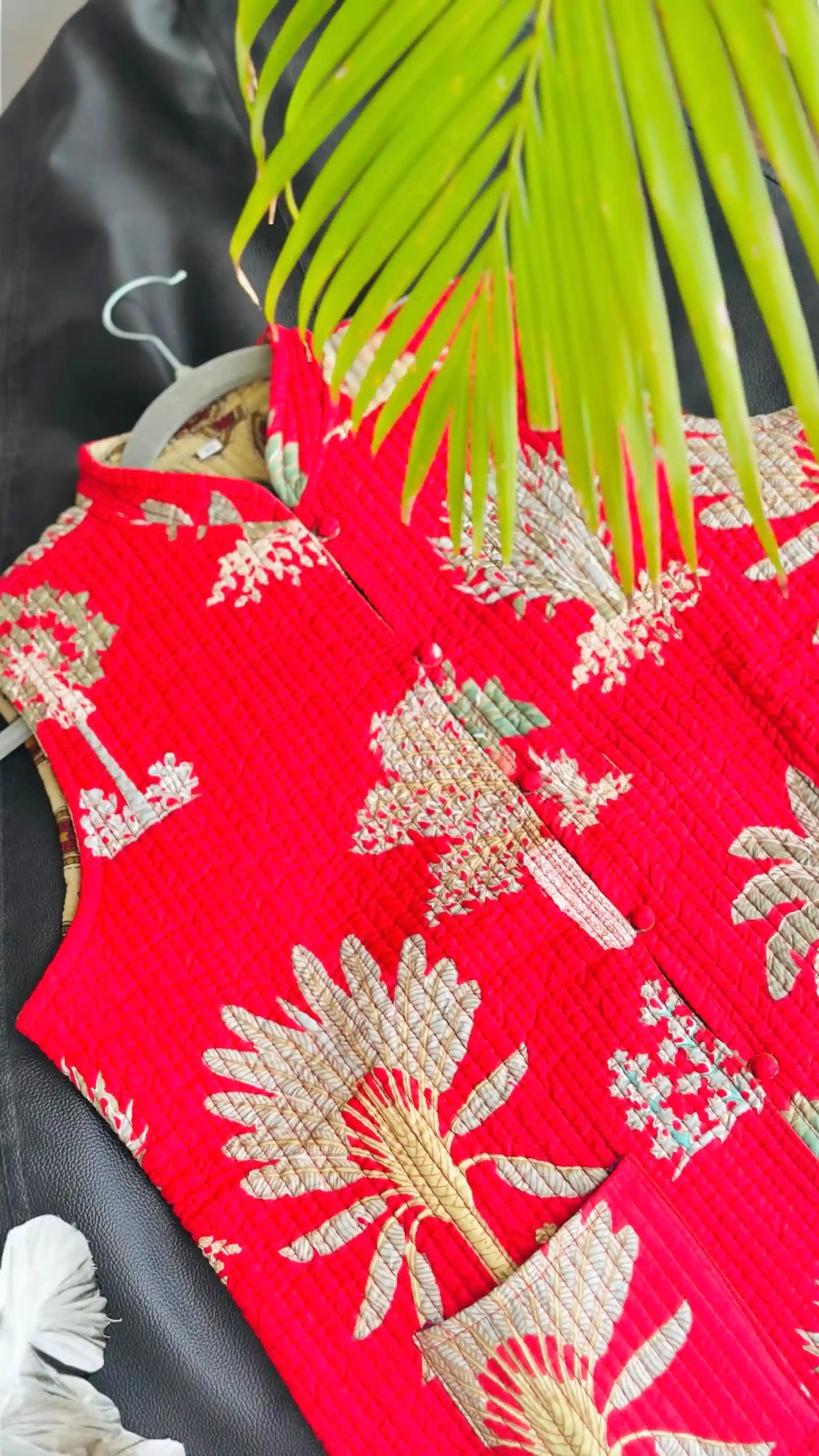 Red Quilted Jaipuri Jacket