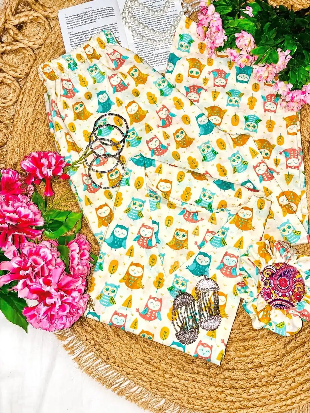Meher Owly Print Ethnic Set