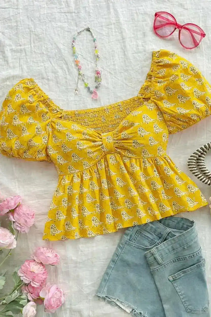 Cute Sparrow Jaipuri Peplum Top