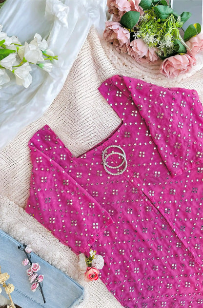 Sparkle Peach Mirror Gulnaz Kurta