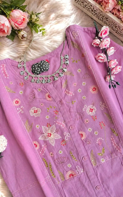 Lilac Embroidered Meher Suit Set